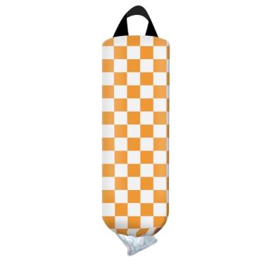 Imagem de AYBELWG Suporte de saco de plástico, organizador de sacola de compras de parede, dispensador de armazenamento engraçado para cozinha doméstica bonito tabuleiro de xadrez