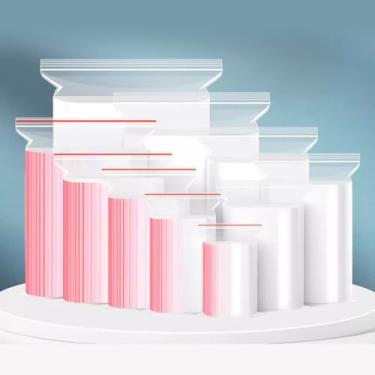 Imagem de 100 peças pequenas bolsas de joias transparentes para viagens, sacos plásticos grossos e reutilizáveis com zíper, multiuso para organizar joias, ferragens e artesanato (7 x 10 cm)