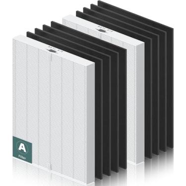 Imagem de PETOX Filtro de substituição C535 para purificador de ar Winix 115115 PlasmaWave 5300 5300-2 6300 6300-2 P300 C909 9800, 2 filtros HEPA tamanho 21 verdadeiros + 8 pré-filtros de carvão ativado