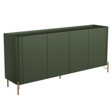 Imagem de Buffet Para Sala De Jantar 4 Portas 1 Gaveta Pés Industrial Dourado Naim I03 Musgo - Lyam