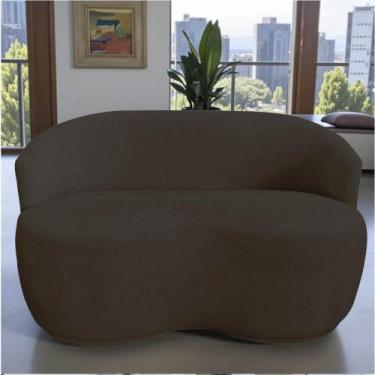 Imagem de Namoradeira Decorativa Beatriz Orgânica Suede Marrom - Mazzero Decor