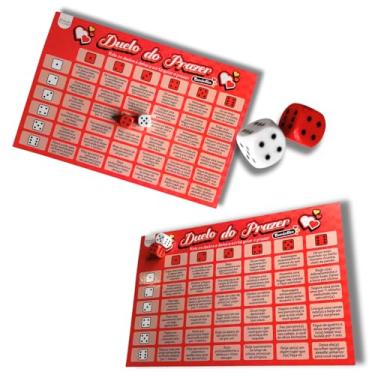 Imagem de Jogo Casal Tabuleiro Erótico Duelo do Prazer Romântico 36 Desafios + 2 Dados Diversão ao Cubo