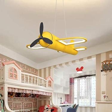 Imagem de Luzes Pendentes Led Para Quarto Infantil Em Altura Ajustável, Lâmpada Pendente Para Crianças De Aeronaves De Design Artístico, Luz Criativa Para Quarto Infanti, Yellow White Light, 46CM