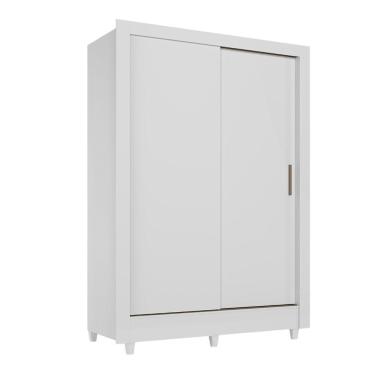 Imagem de Guarda Roupas Solteiro Com 2 Portas De Correr 2 Gavetas Bélgica Andirá Branco