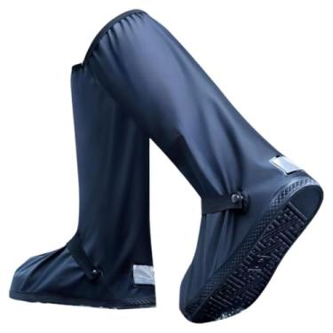 Imagem de Bota de Chuva, Bota Galocha Impermeável Polaina para Chuva Motoqueiro Cobre Sapato Borracha Antiderrapante(33.5)