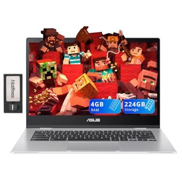 Imagem de ASUS Notebook Chromebook CX1 35.6 cm FHD antirreflexo, Intel Celeron N4500, 4 GB de RAM, 224 GB de armazenamento (conjunto de estação de ancoragem de 64 GB eMMC + 160 GB), gráficos Intel UHD, WiFi 6,