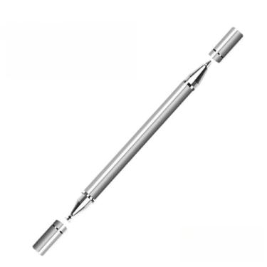 Imagem de Caneta Stylus Caneta Telas Celular/Tablet 2 em 1 Toque Todos Celular E Tablet Ponta Fina (caneta prata)
