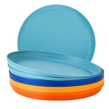 Imagem de Conjunto de 8 pratos de jantar inquebráveis (7,1 polegadas) para uso em acampamento e trailer - plástico PP 100% seguro para micro-ondas - leve, livre de BPA, lavável na lava-louças - perfeito para