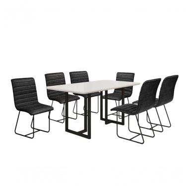 Imagem de Conjunto De Jantar Itália Com 6 Cadeiras Base Goiás Bm Tubulares Off White/courissimo 134