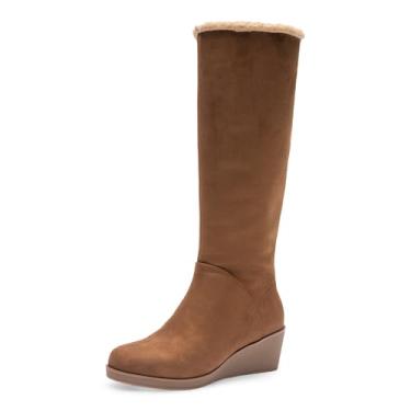 Imagem de Aerosoles Bota de cano alto feminina Binocular Shearling, Camurça sintética de tabaco, 7 Wide