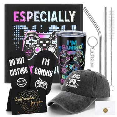 Imagem de Fingertip WD 6 peças de presentes de jogador para amantes de jogos com boné de beisebol meias de copo isoladas chaveiro cartão de felicitações caixa de presente para mulheres homens namorado namorada