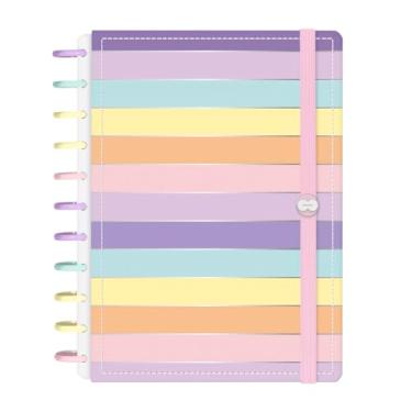 Imagem de Caderno Iscool Disc Inteligente 140 Folhas Colors Sweet Listras Prata G+
