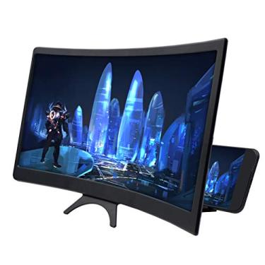 Imagem de Amplificador de tela de telefone de 12 polegadas Amplificador de tela curva 3D para celular Suporte de smartphone ampliador de tela dobrável para home office crianças idosos