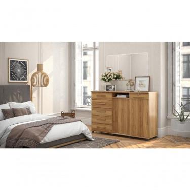 Imagem de Cômoda Max 2020 Com 2 Portas E 6 Gavetas Freijo Lukaliam