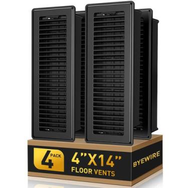 Imagem de Floor Register BYEWIRE Heavy Duty Steel 10x35cm, pacote com 4 unidades