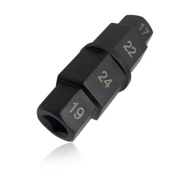 Imagem de ZNDAW Ferramenta de eixo hexagonal para roda de eixo dianteiro de motocicleta, ferramenta adaptadora de soquete de eixo Allen de 17 mm 19 mm 22 mm 24 mm, cubo de roda de 3/8 polegadas, ferramenta de