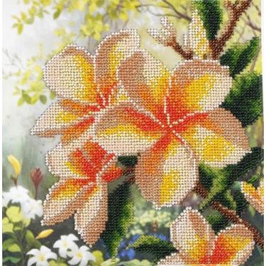 Imagem de AllAboutEmbroideryUA Kit de bordado de miçangas Plumeria FL-1110 bordado floral com contas