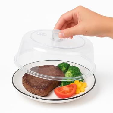 Imagem de Capa contra respingos de micro-ondas para alimentos, tampa de placa livre de BPA de 22 cm com alça de fácil aderência e saídas de vapor, tampa antirespingos para micro-ondas, lavável na lava-louças, G
