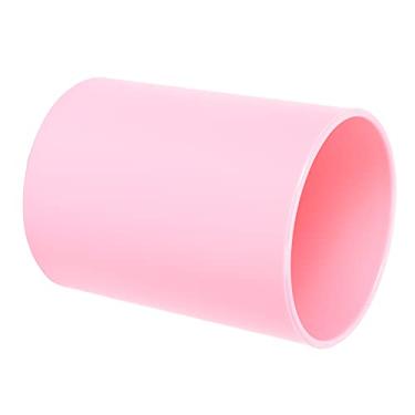 Imagem de Suporte de caneta, soquete de lápis, organizador de mesa de plástico redondo para material de escritório, papelaria escolar, material abs 10.2x7.7x7.7cm (Rosa)