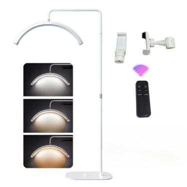 Imagem de Luminária Led Ring Light Estetica 3 Tons Ajustavel Meia Lua luminária lua Limpeza De Pele Salão F16(Branco)