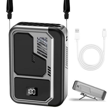 Imagem de Ventilador portátil com clipe de cintura, ventilador de cintura portátil - Aparelho de resfriamento recarregável com 3 velocidades de vento para clima quente, academia, pesca, praia, caminhadas