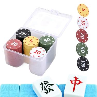 Imagem de Fichas de pôquer numeradas - suprimentos para jogos com caixa de armazenamento - fichas de pôquer a granel - para exibição de viagem em casa, torneios, festas, feriados, aniversário, escritório, sala