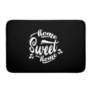 Imagem de Tapete Emborrachado De Porta Preto Home Sweet Home - Novadecora