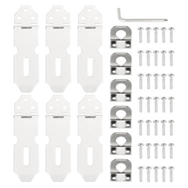 Imagem de PATIKIL 6 peças de ferrolho de cadeado de aço inoxidável, ferrolho de trava de 10 cm, trava deslizante para porta, fecho de segurança com parafusos para armário, jardim, quintal, galpão, armário