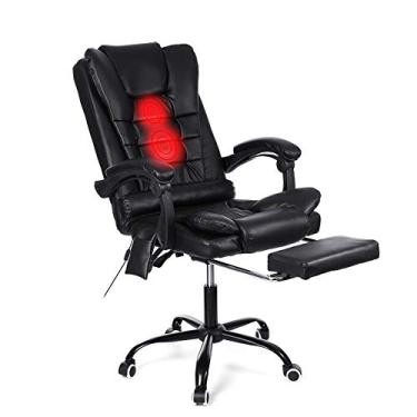 Imagem de Boss Cadeira giratória para computador cadeira de escritório em casa cadeira de reunião encosto reclinável assento de negócios preguiçoso com apoios de braços e apoio para os pés