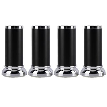 Imagem de ZJYWMM 4 peças de perna de mesa ajustáveis para móveis pernas de armário pés redondos de sofá de liga de alumínio de metal pernas de mesa de mesa pernas de móveis para sofá de mesa com parafuso de