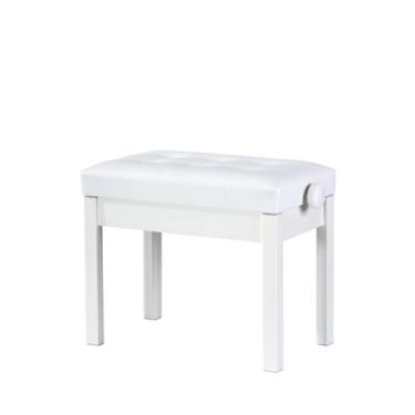 Imagem de Banqueta Branca, Banco p/ Piano Yamaha, Roland, Korg, Teclado c/ Ajust