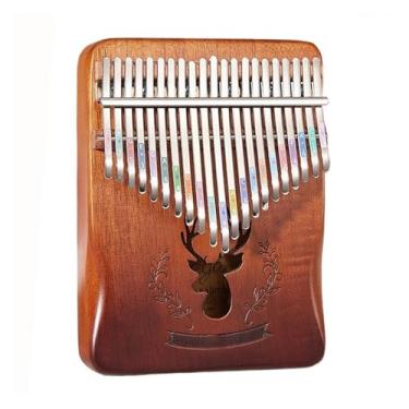Imagem de Piano de polegar kalimba 21 notas instrumento iniciante piano de dedo kalimba profissional(Brown)