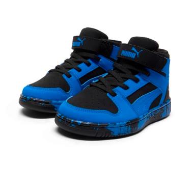 Imagem de PUMA Tênis infantil unissex Rebound Layup Mid Shoes (criança pequena), Puma Preto/ultra azul, 10.5 Little Kid