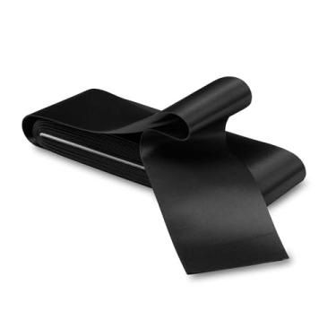 Imagem de Cobertor de cetim preto de 5,8 cm x 1,5 m, fita adesiva de encadernação com dobra única, costura em cetim, acabamento duplo lateral, acabamento suave, acabamento durável, ideal para colcha de bordas