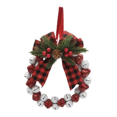 Imagem de UGPLM Guirlanda de Natal com Sino e Laço, Decoração Natalina para Janela, Style E