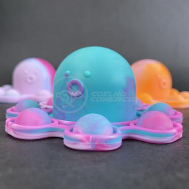 Imagem de Chaveiro Polvo Reversível Pop It Anti Stress Silicone