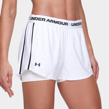 Imagem de Shorts Under Armour Play Up 2 em 1 Feminino, Branco, Preto, M