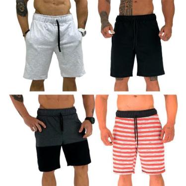 Imagem de Kit 4 Bermudas Moletom e Moletinho MXD Conceito Cores Diversas Opções 