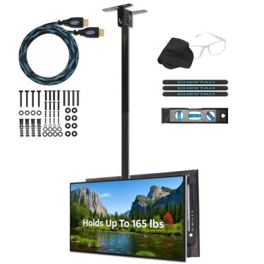 Imagem de Cheetah Suporte de TV de teto duplo para TVs de 37 a 86 polegadas, máximo de 75 kg, VESA 600 (cada tela) extensão extra longa de 289.6 cm (9,5 pés). Suporta TVs mais recentes de 100 polegadas