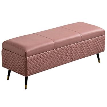 Imagem de FAMEOYA Segurança contra incêndio dobrável armazenamento otomano tecnologia de armazenamento em massa pano caixa de armazenamento para pés banco de troca de sapatos para sala de estar, entrada, quarto