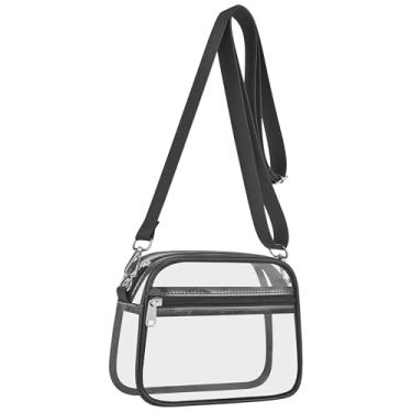 Imagem de USPECLARE Bolsa transparente para eventos em estádios, bolsas transparentes para fãs de esportes, bolsa transversal transparente para shows e festivais, Cinza carvão, Small