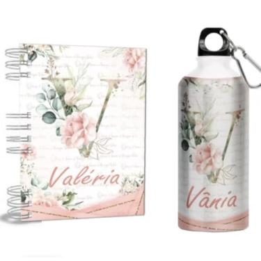 Imagem de Agenda 2026 + Garrafa - Personalizada com Nome - Alumínio - Alfabeto - Capa Dura Holográfica (Na compra colocar o nome na frente do remetente) (V)