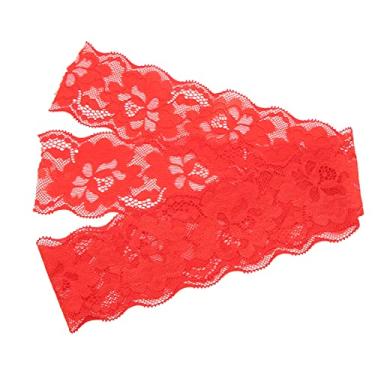 Imagem de Fita de renda macia para pele, estilo elegante, costura, guarnição de renda para decoração de festa de casamento, material de nylon, 10 jardas de comprimento e 2,6 polegadas de (Vermelha)