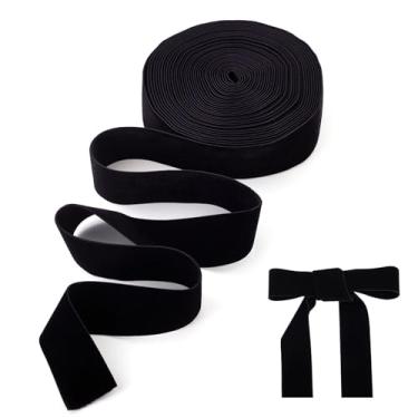 Imagem de KISSITTY Fita de veludo de nylon preta de 10 metros de 3,5 cm, fitas decorativas de veludo dupla face para embrulhar presentes, laços de cabelo, clipes para fazer artesanato faça você mesmo