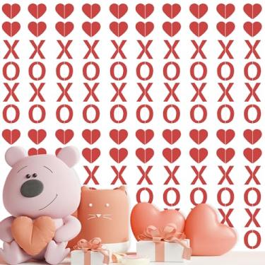 Imagem de Conjunto de decorações de dia dos namorados - NÃO faça você mesmo - faixa de coração + guirlandas XO para decoração de festa dos namorados, casamento, noivado, aniversário