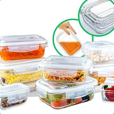 Imagem de Pote de Vidro Hermético com Tampa, 350ml, Vedação Ultra para Líquidos, Compatível com Microondas e Freezer Marmita