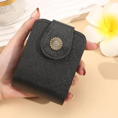 Imagem de Estojo de batom com suporte de brilho labial espelhado organizador de cosméticos bolsa de maquiagem, Preto