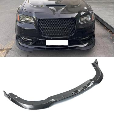 Imagem de skkyoro Divisor de lábios para para-choque dianteiro, 3 peças, estilo V3, compatível com Chrysler 300 C S SRT 2015-2023 (impressão de fibra de carbono, estilo SRT)