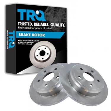 Imagem de TRQ Conjunto de par de rotores de freio a disco traseiro para Jeep Commander 2006-2010 / Jeep Grand Cherokee 2005-2010