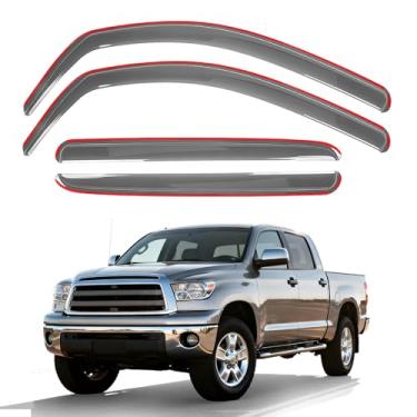 Imagem de Aurorasters Protetores de chuva in-Channel para Toyota Tundra CrewMax 2007-2021, defletores de janela para acessórios Tundra 2007-2021, 4 portas de tamanho completo